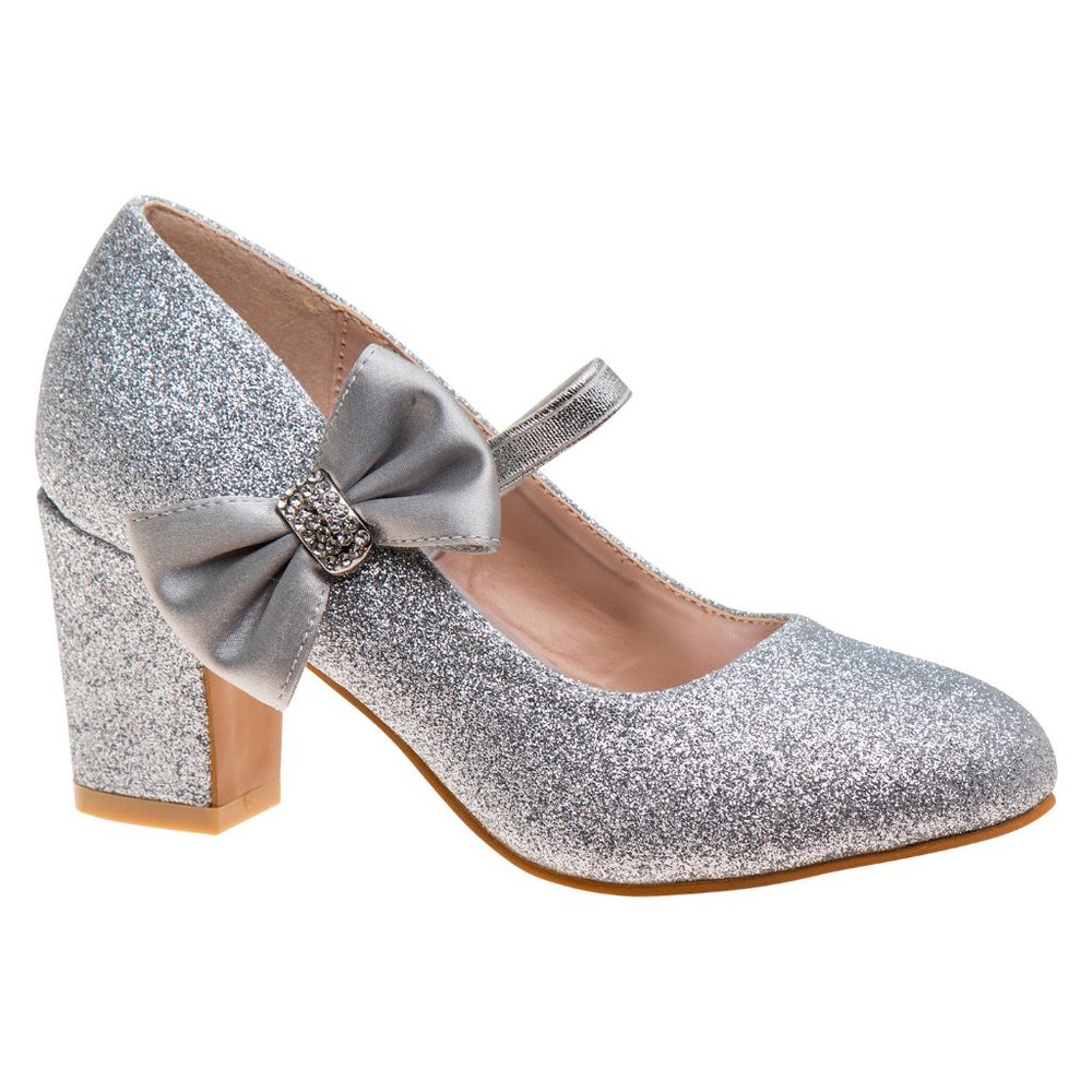 Badgley Mischka Girls‎ Glitter Block Heel Dress Shoes 2
